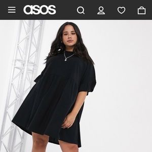 ASOS Curve Super Oversize Frill Sleeve Smock Dress